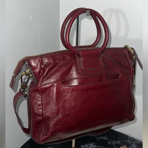 HOBO Handbag Sheila Medium Satchel Merlot Red Leather Shoulder Bag AUTHENTIC - Picture 7 of 16